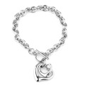 Hot Sale Heart Shaped Silver Jewelry Stainless Steel Jewelry Hollow Female Necklace Pendant